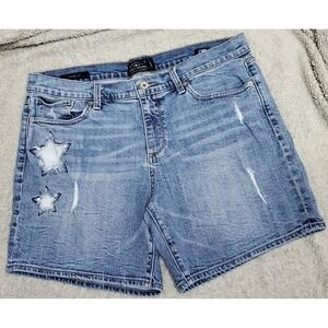 Lucky Brand Shorts Womens Size 12/31‎ The Roll Up Midi Mid Rise Distressed Star